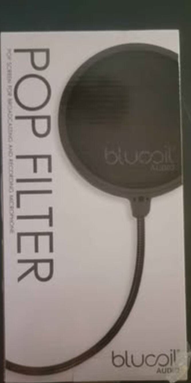 Blucoil Audio Microphone Pop Filter – Double Layer Screen with Gooseneck